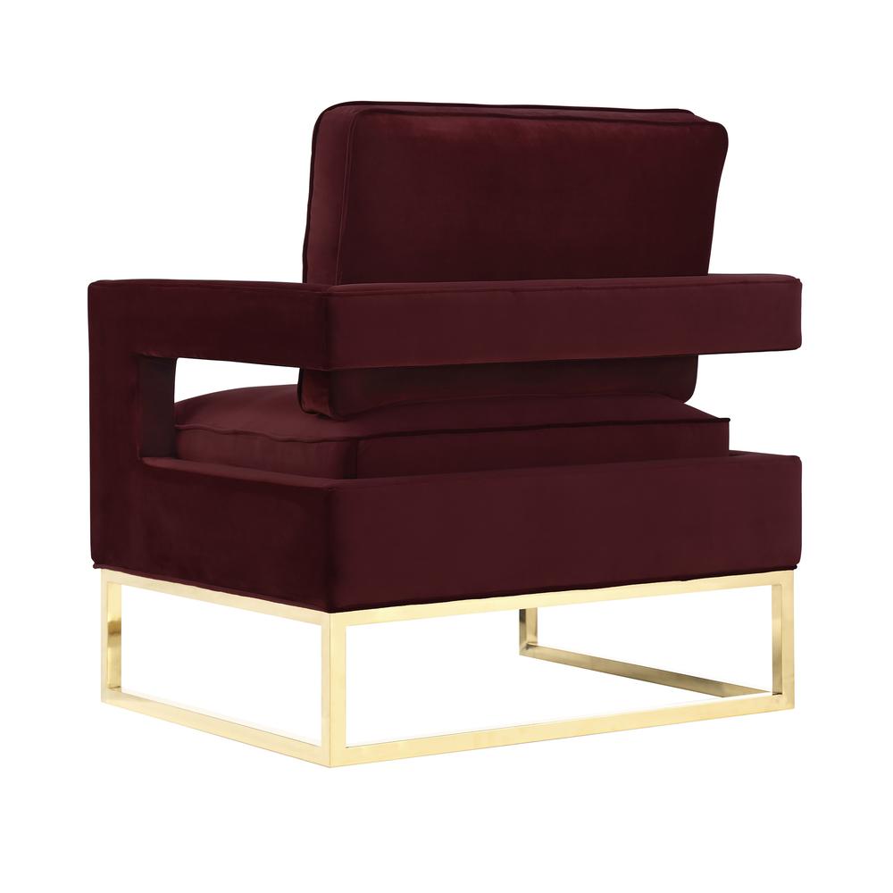 Avery Maroon Velvet Chair. Picture 3