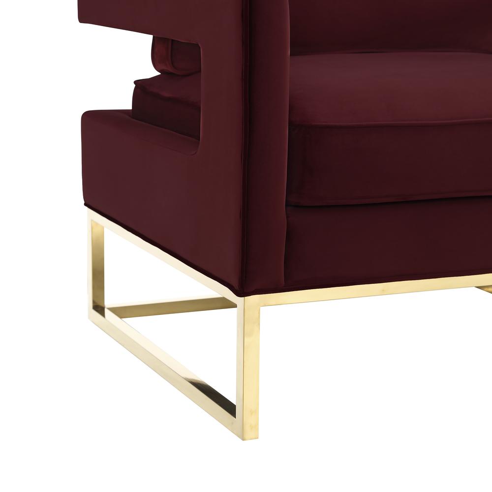 Avery Maroon Velvet Chair. Picture 4