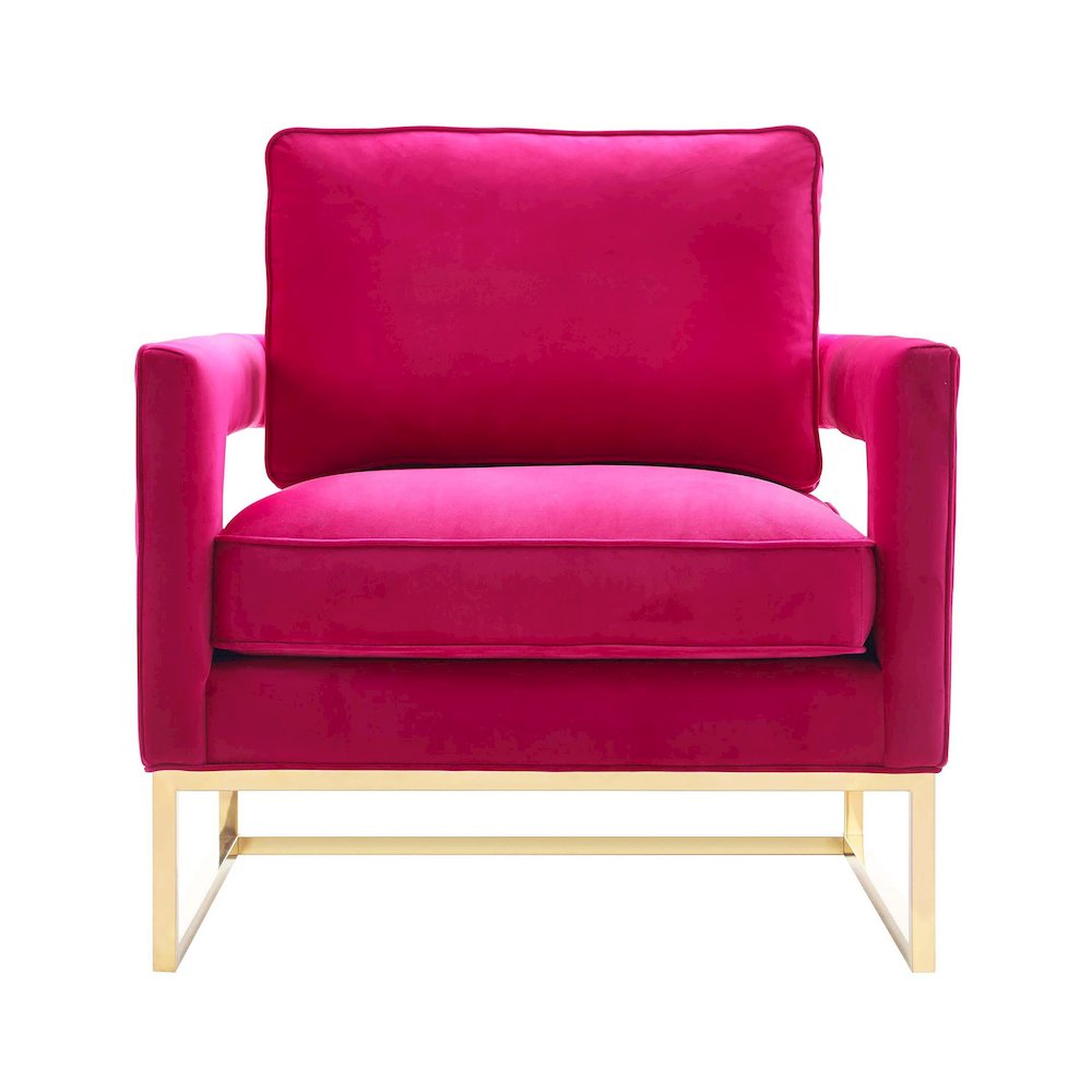 Avery Pink Velvet Chair. Picture 3