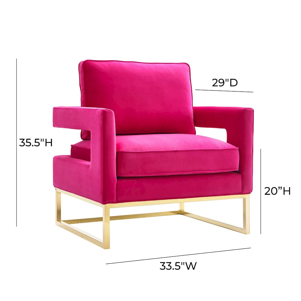 Avery Pink Velvet Chair. Picture 6