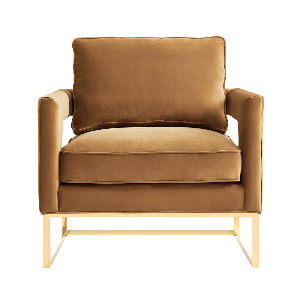Avery Cognac Velvet Chair. Picture 3