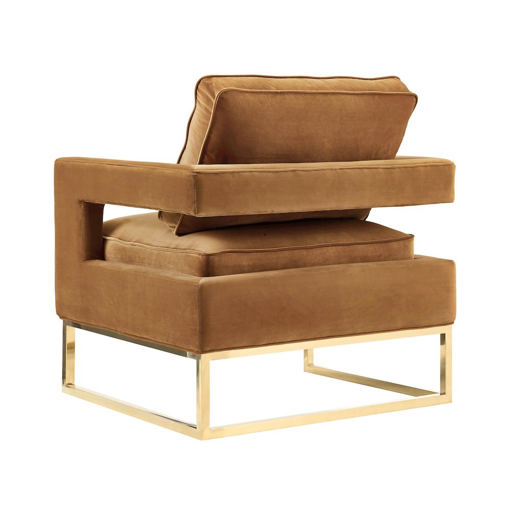 Avery Cognac Velvet Chair. Picture 4