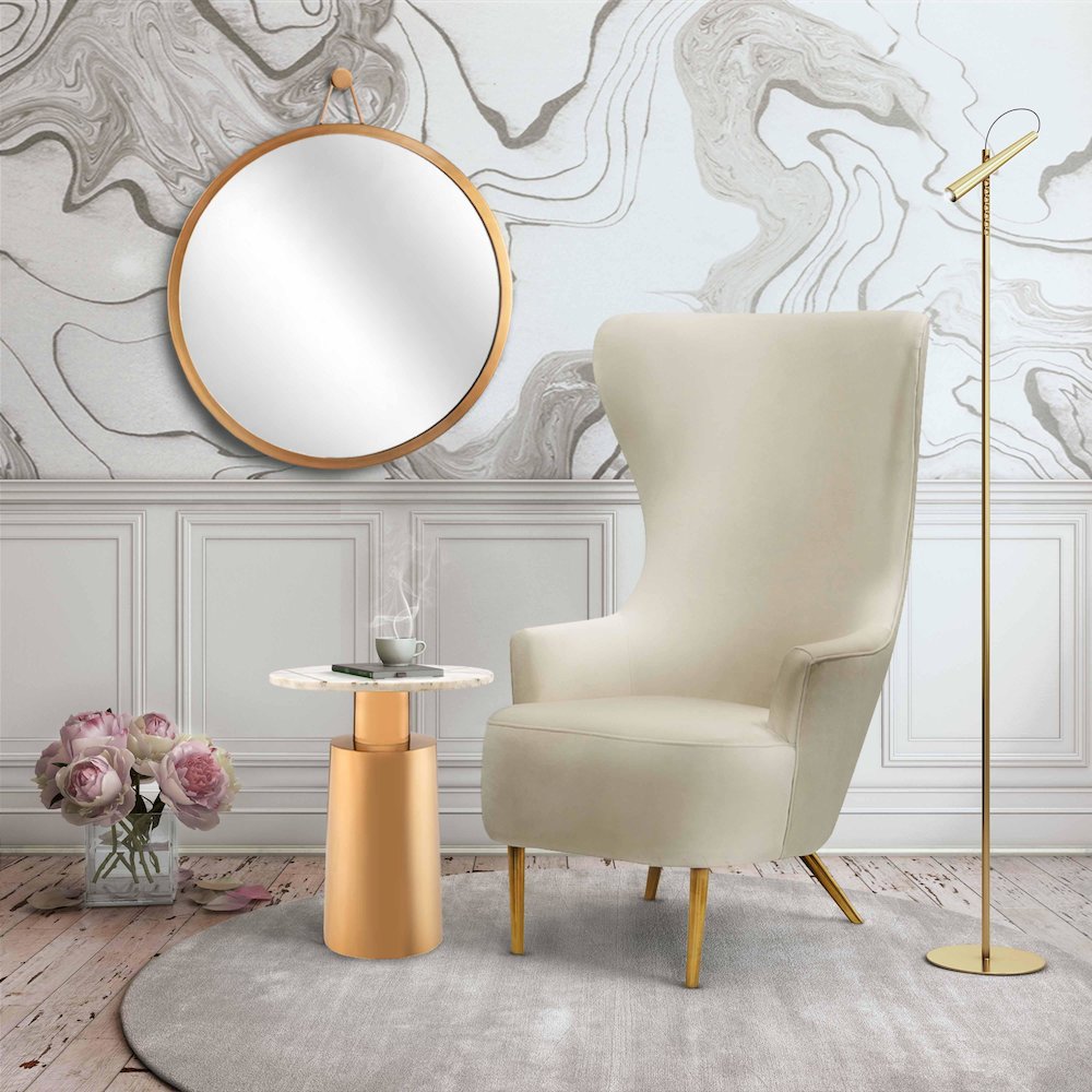 Julia Cream Wingback Chair. Picture 2