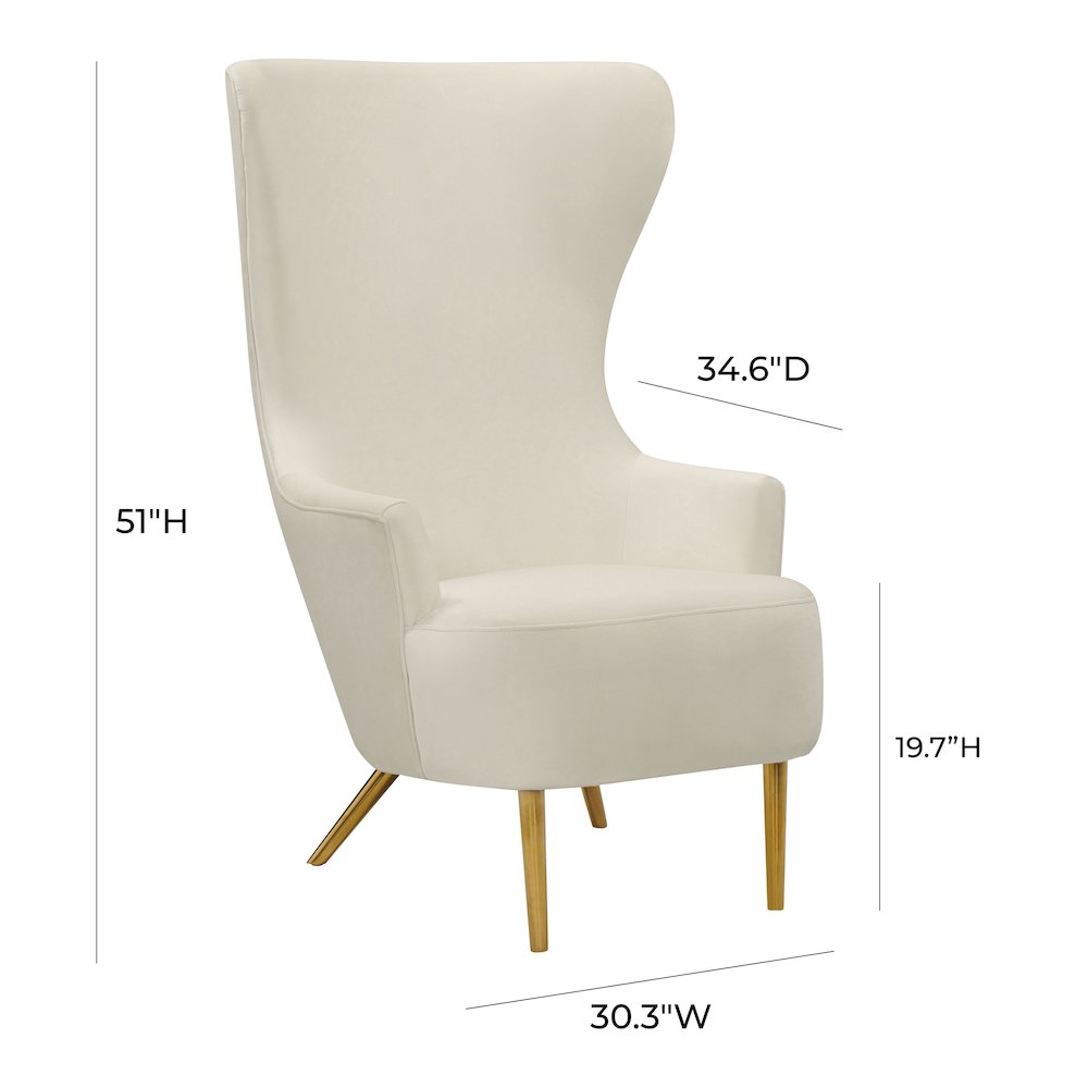 Julia Cream Wingback Chair. Picture 6
