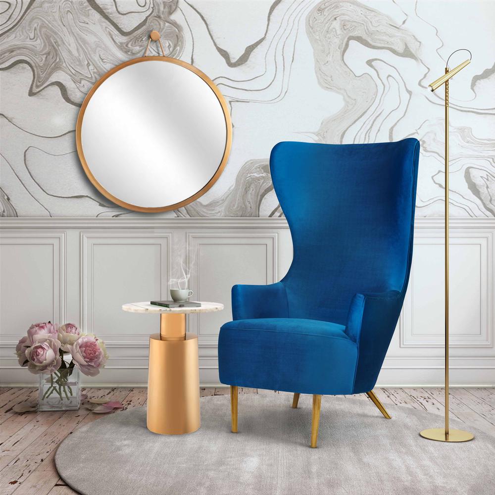 Julia Navy Wingback Chair. Picture 2