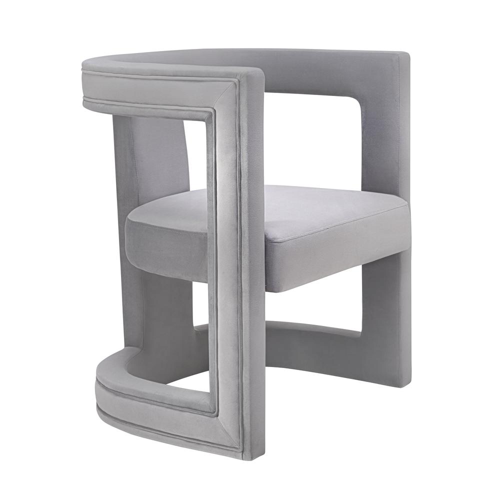 Ada Grey Velvet Chair. Picture 1
