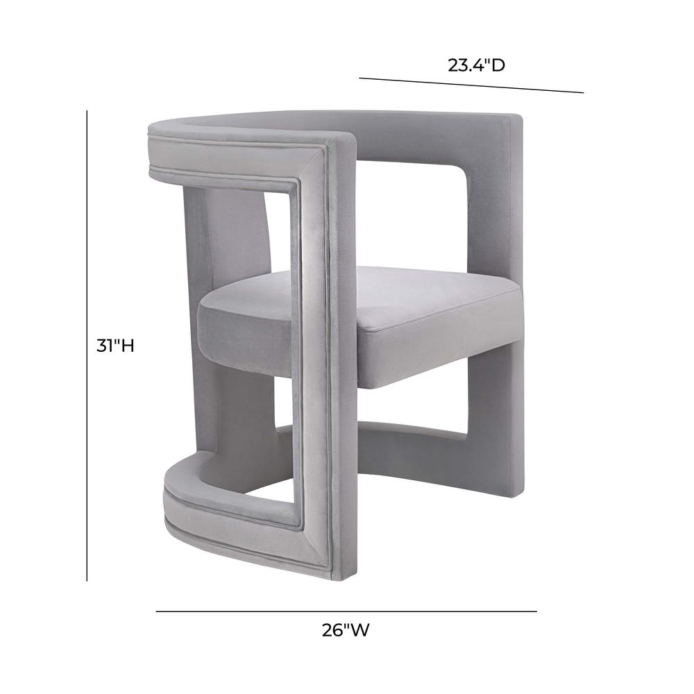 Ada Grey Velvet Chair. Picture 5