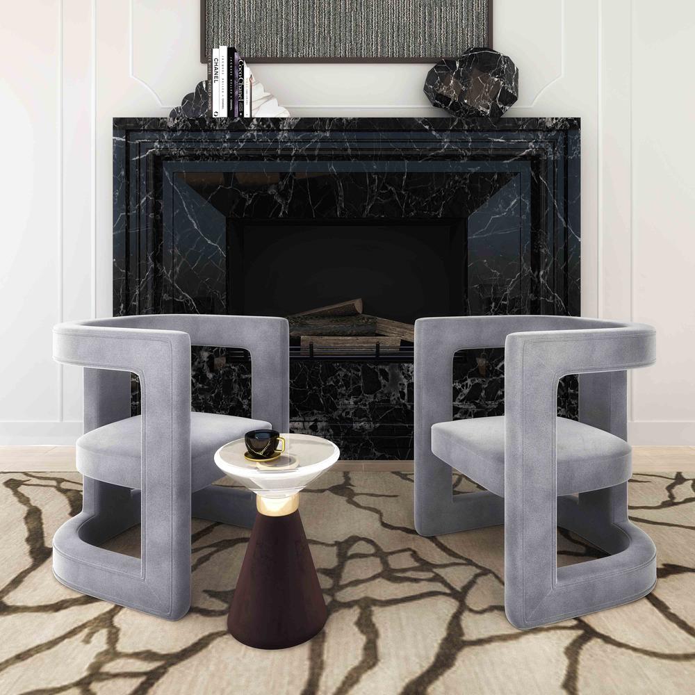 Ada Grey Velvet Chair. Picture 7