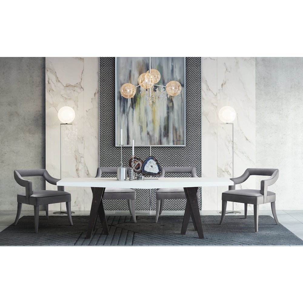 Tiffany Grey Velvet Chair. Picture 2