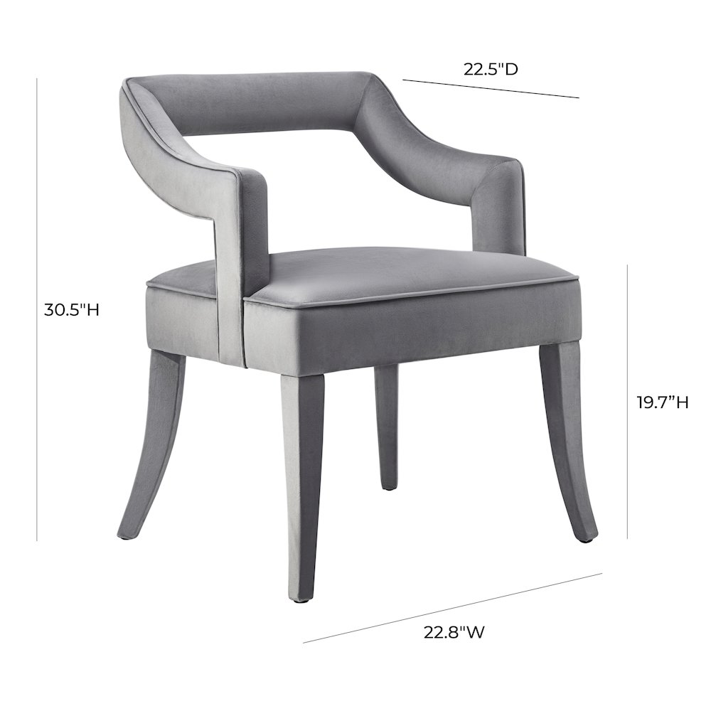 Tiffany Grey Velvet Chair. Picture 7