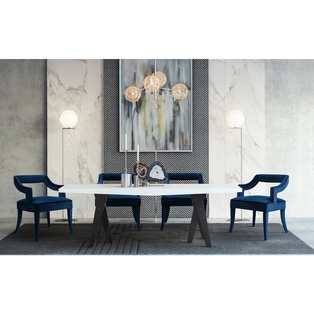 Tiffany Navy Velvet Chair. Picture 2