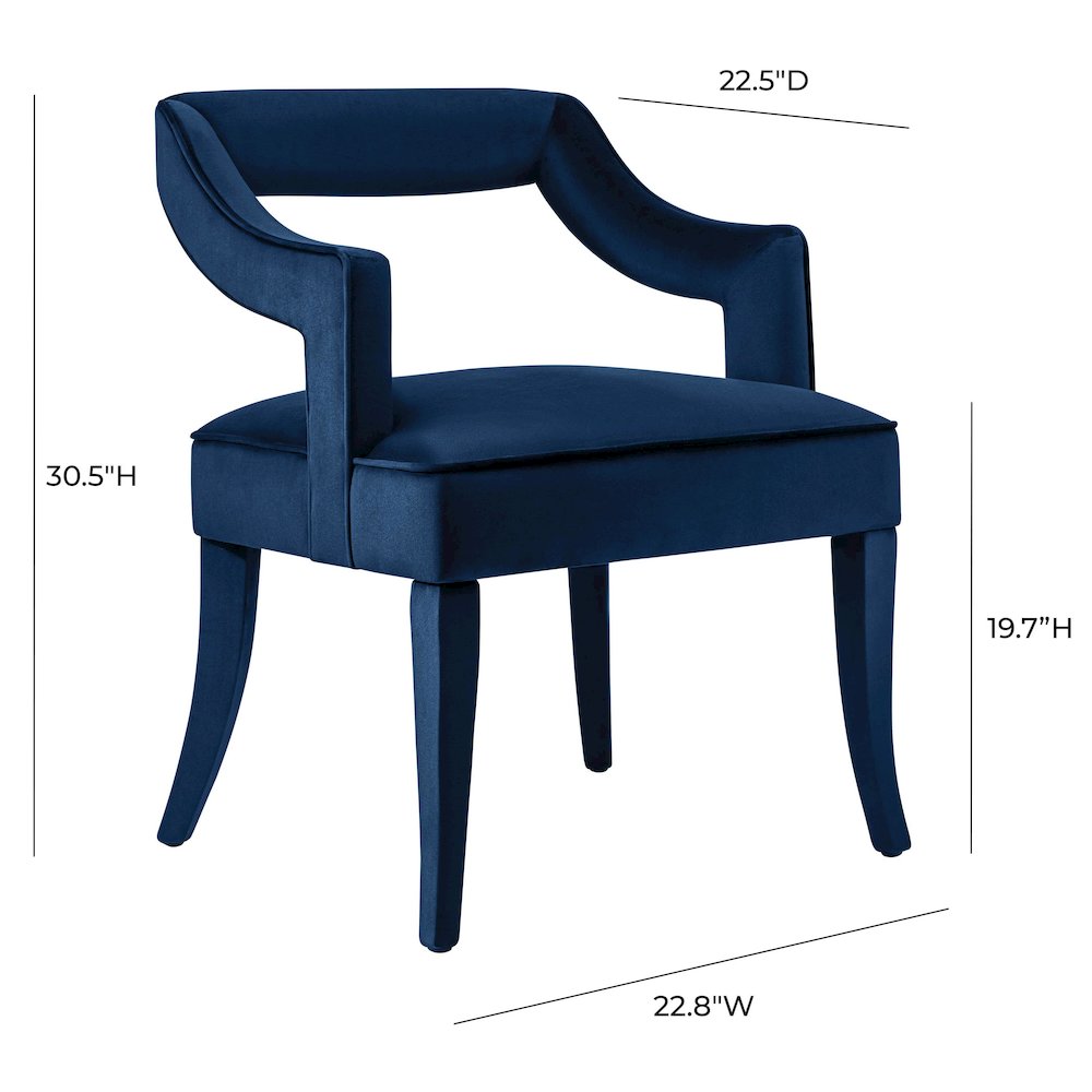 Tiffany Navy Velvet Chair. Picture 7