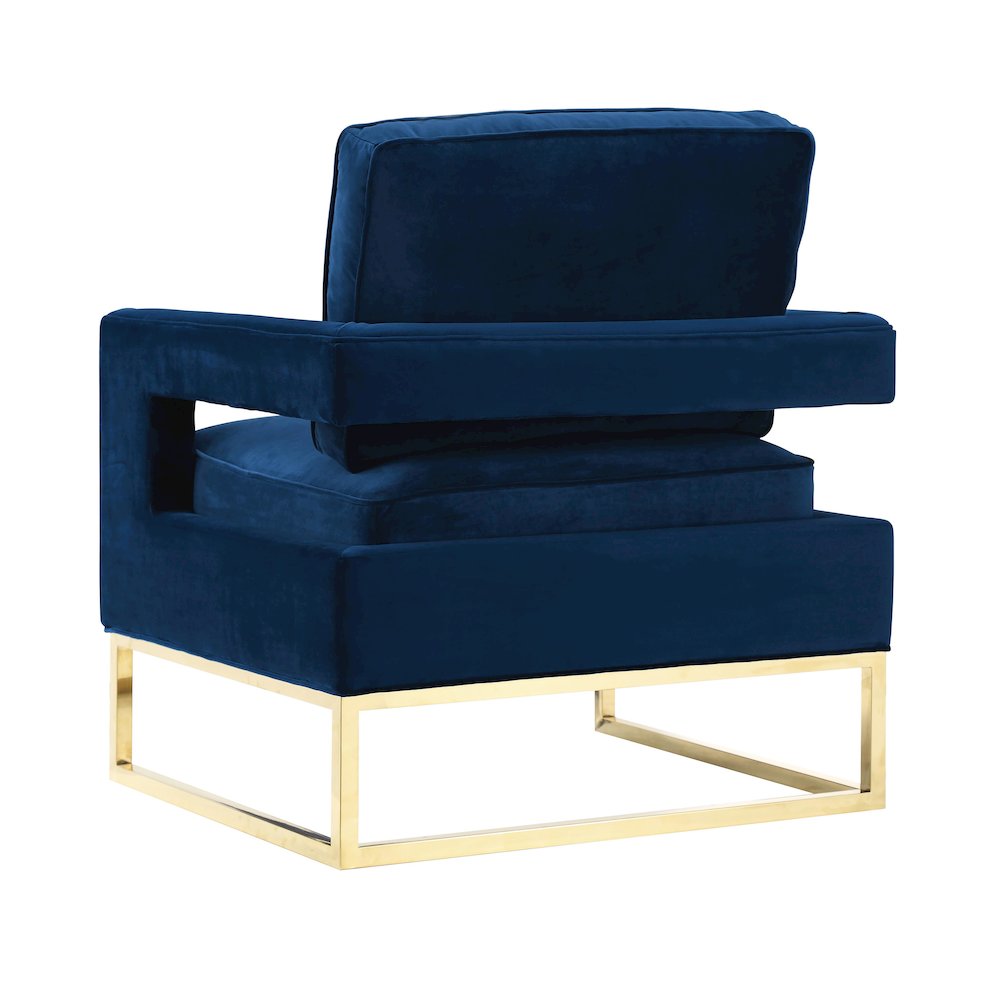 Avery Navy Velvet Chair. Picture 4
