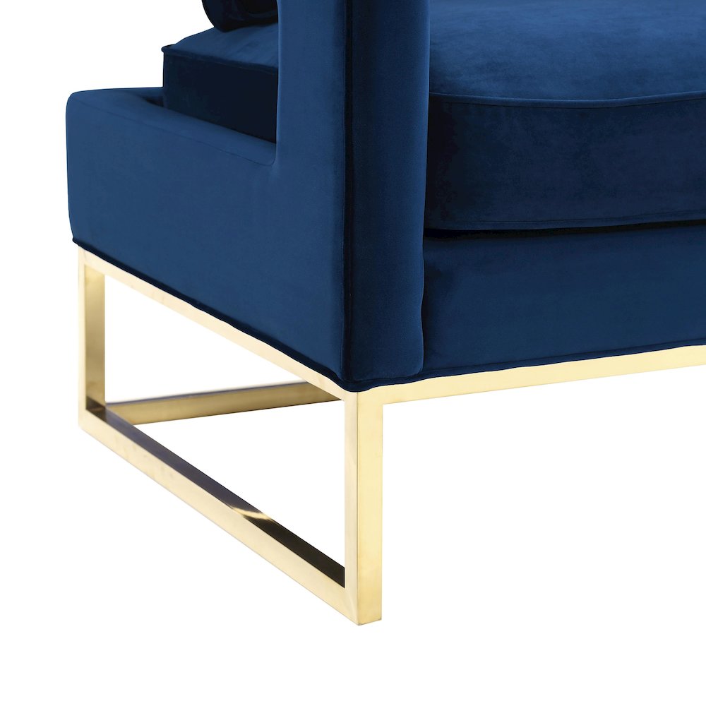 Avery Navy Velvet Chair. Picture 5