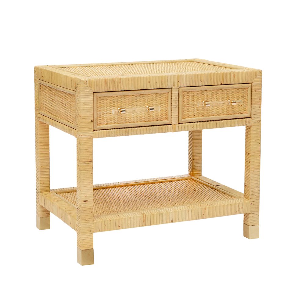 Amara Natural Rattan Nightstand. Picture 1