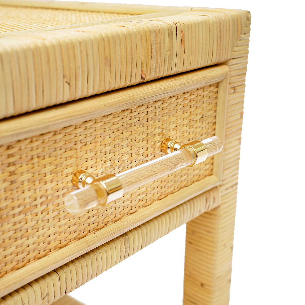 Amara Natural Rattan Nightstand. Picture 5