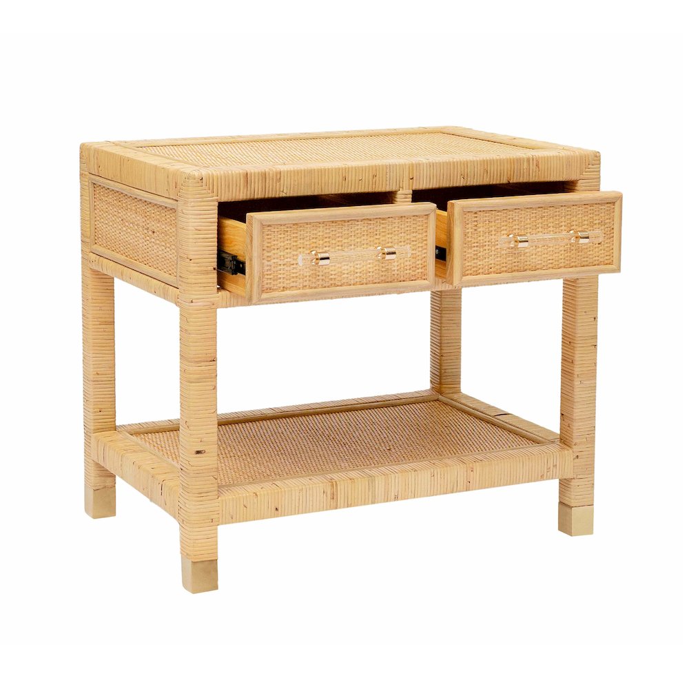 Amara Natural Rattan Nightstand. Picture 6