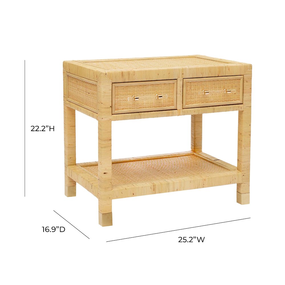 Amara Natural Rattan Nightstand. Picture 7