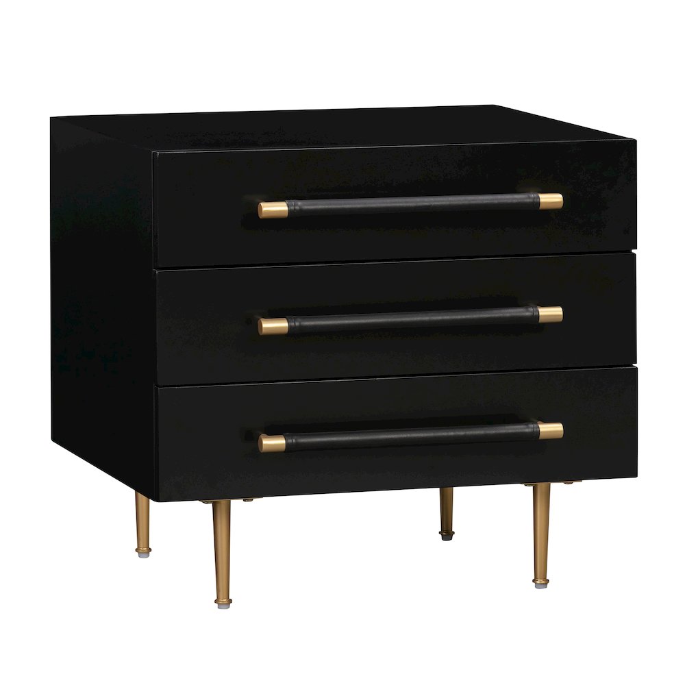 Trident Black Nightstand. Picture 1