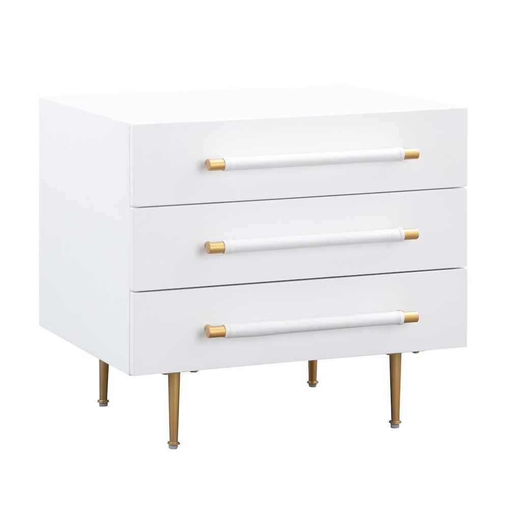 Trident White Nightstand. Picture 1