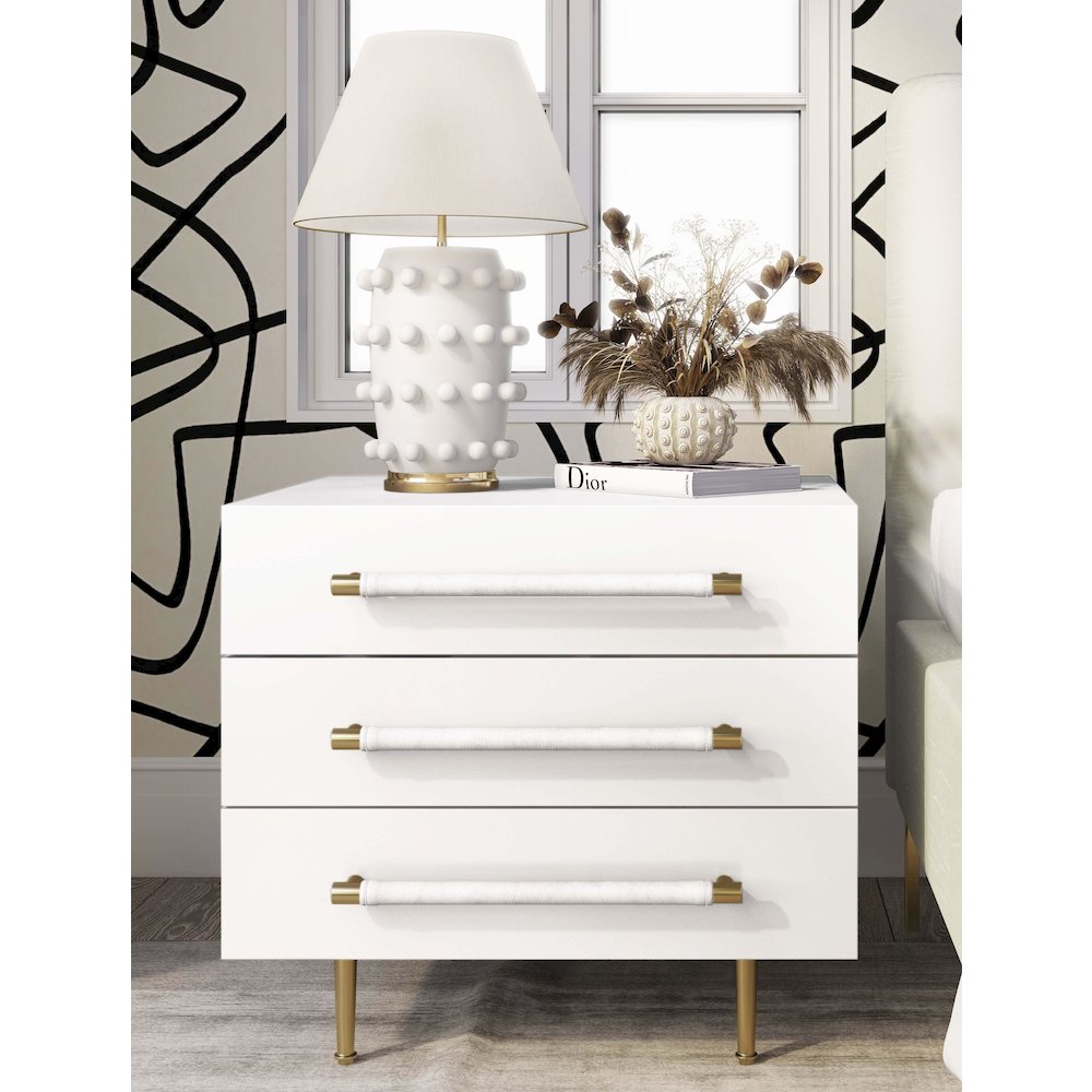 Trident White Nightstand. Picture 2