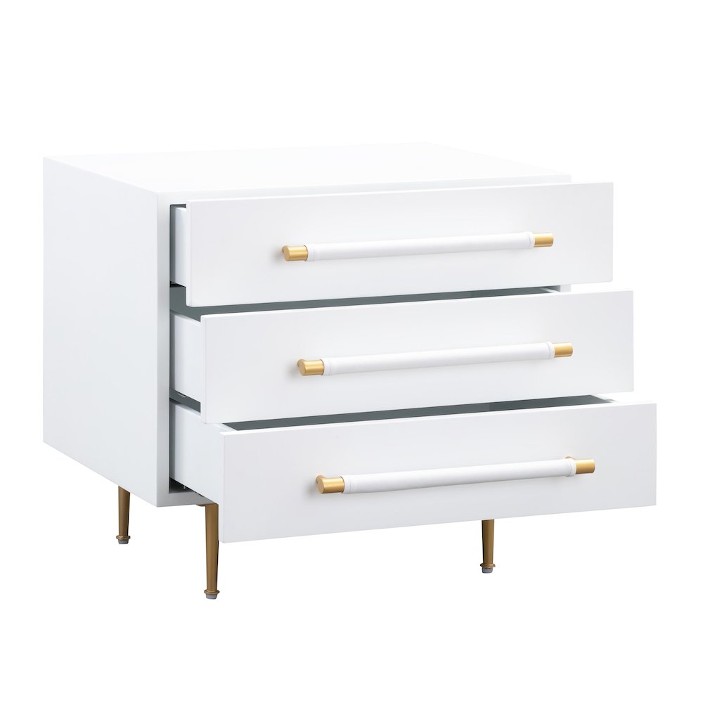 Trident White Nightstand. Picture 4