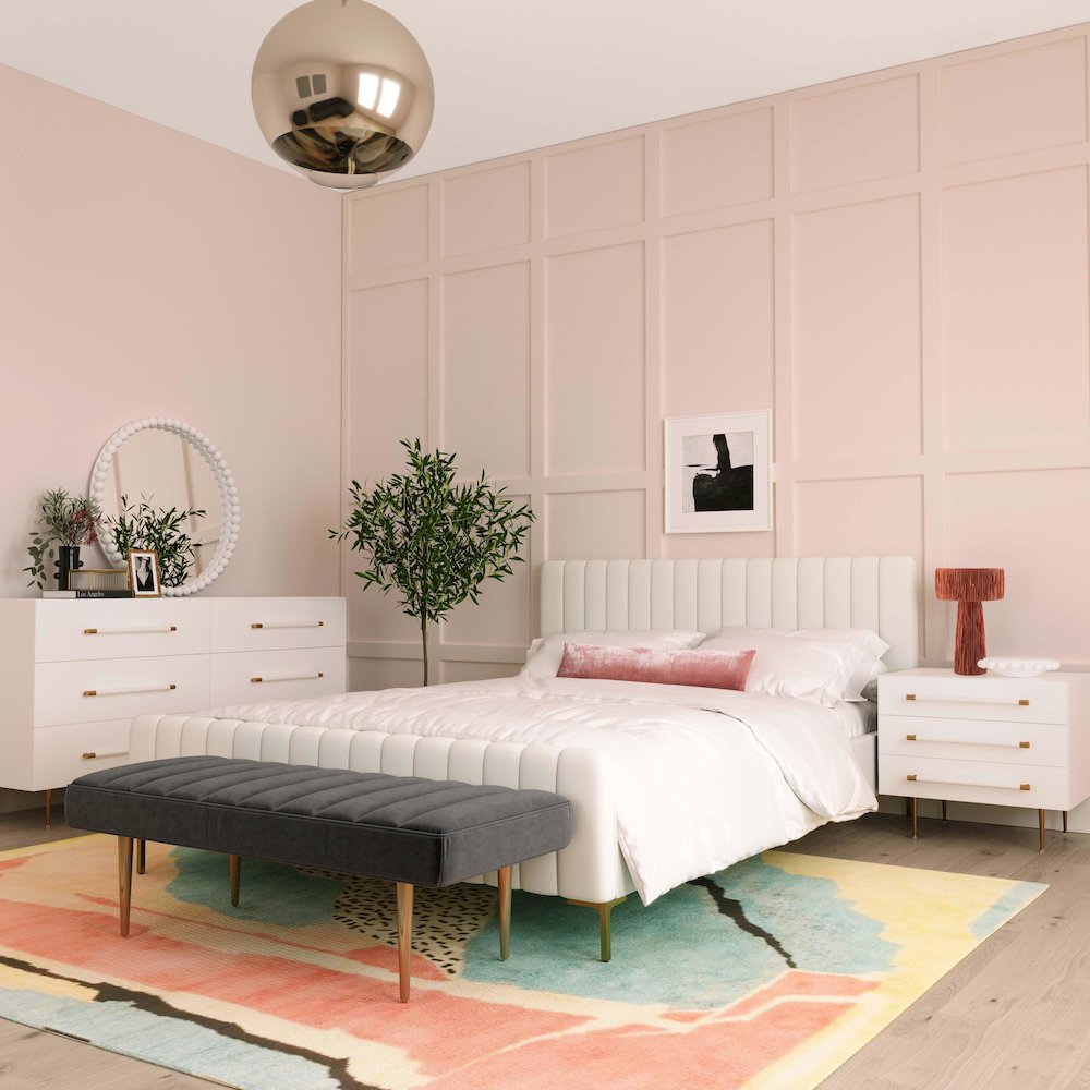 Trident White Nightstand. Picture 8