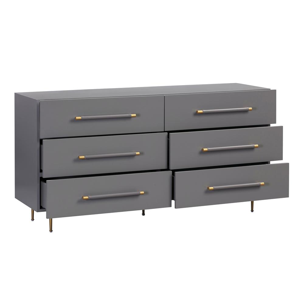Trident Grey 6 Drawer Dresser. Picture 3