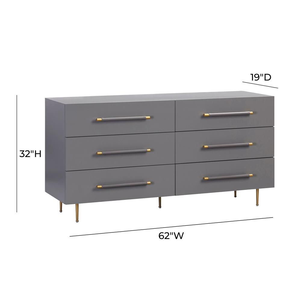 Trident Grey 6 Drawer Dresser. Picture 7