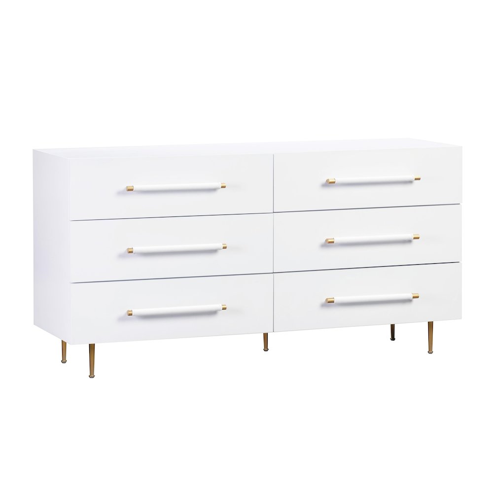 Trident White 6 Drawer Dresser. Picture 1