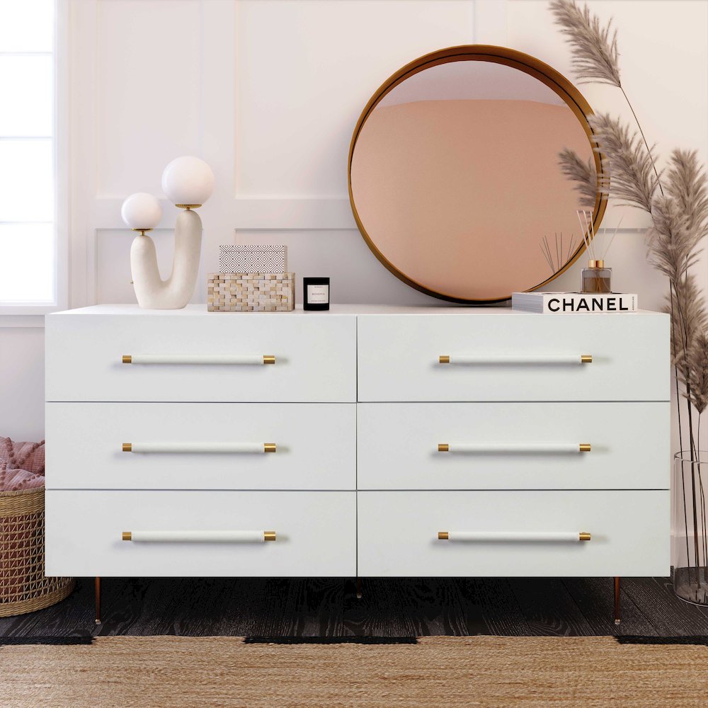 Trident White 6 Drawer Dresser. Picture 2