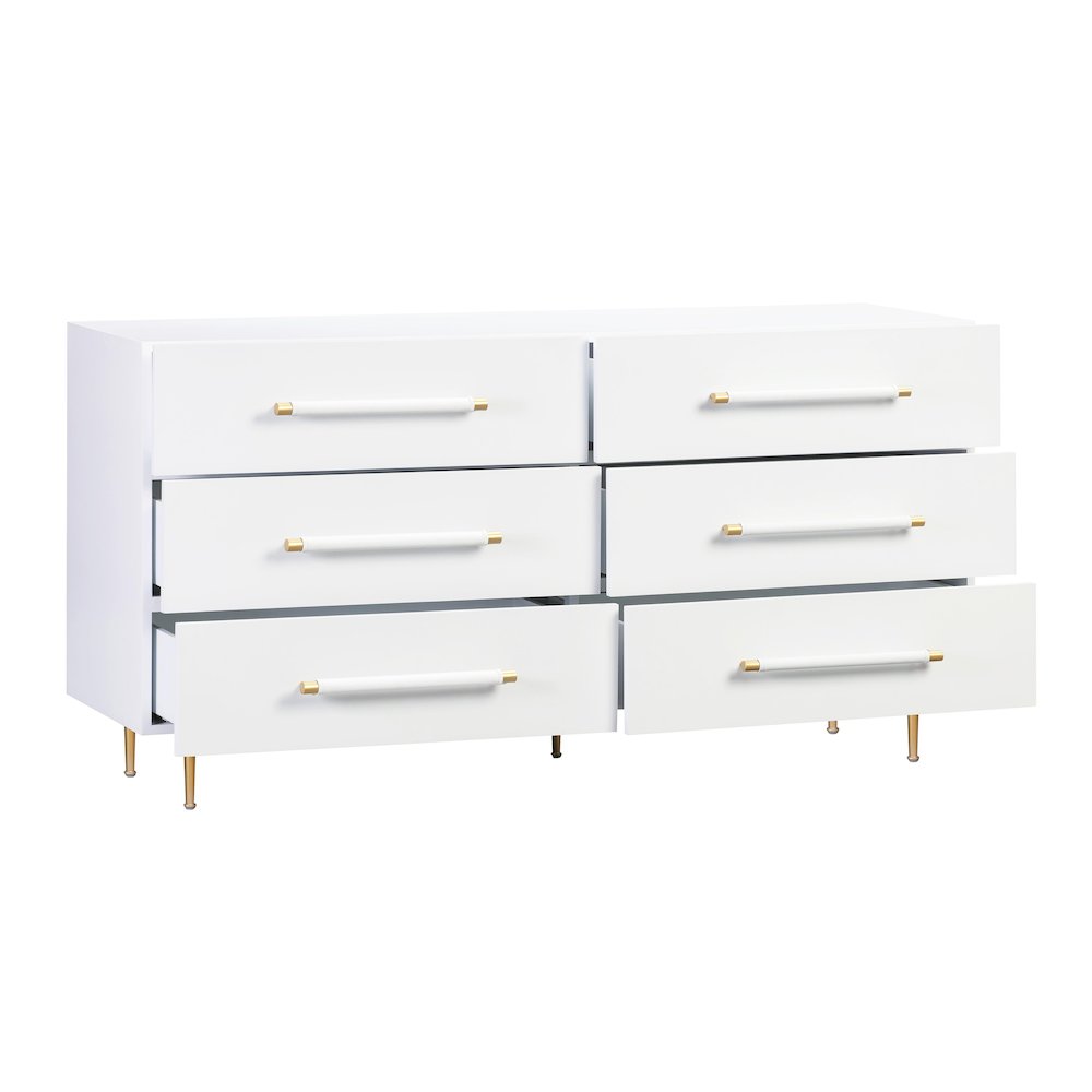Trident White 6 Drawer Dresser. Picture 4