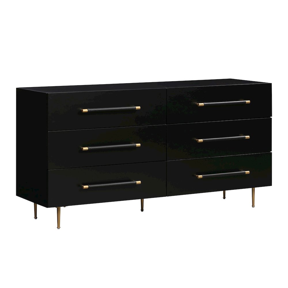 Trident Black 6 Drawer Dresser. Picture 1
