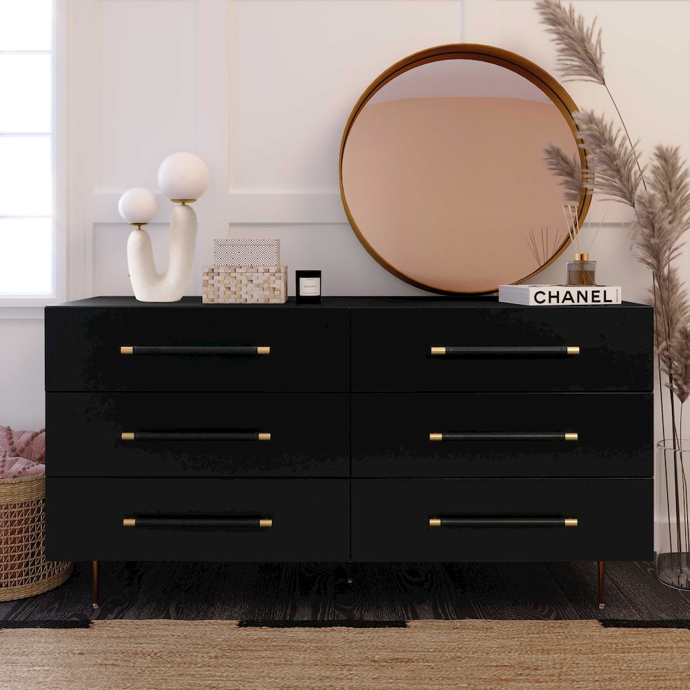 Trident Black 6 Drawer Dresser. Picture 2
