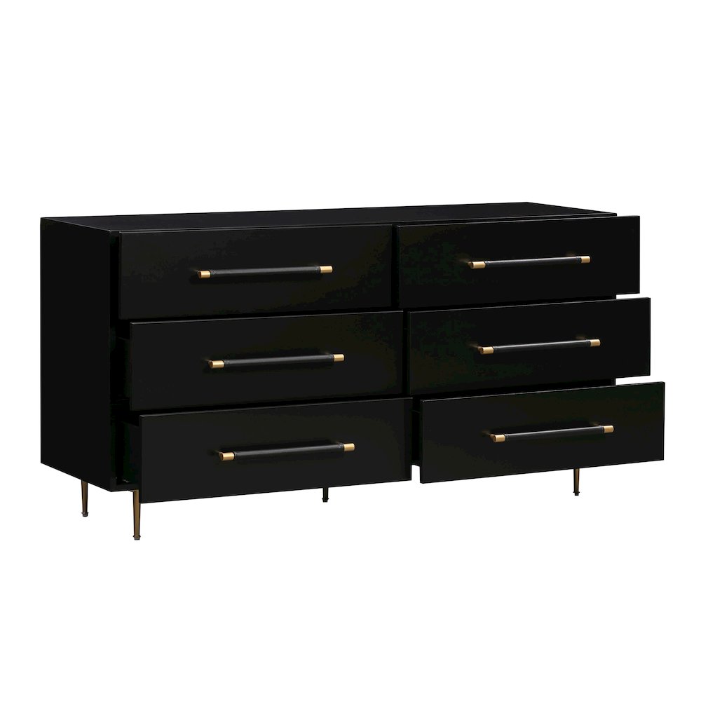 Trident Black 6 Drawer Dresser. Picture 4