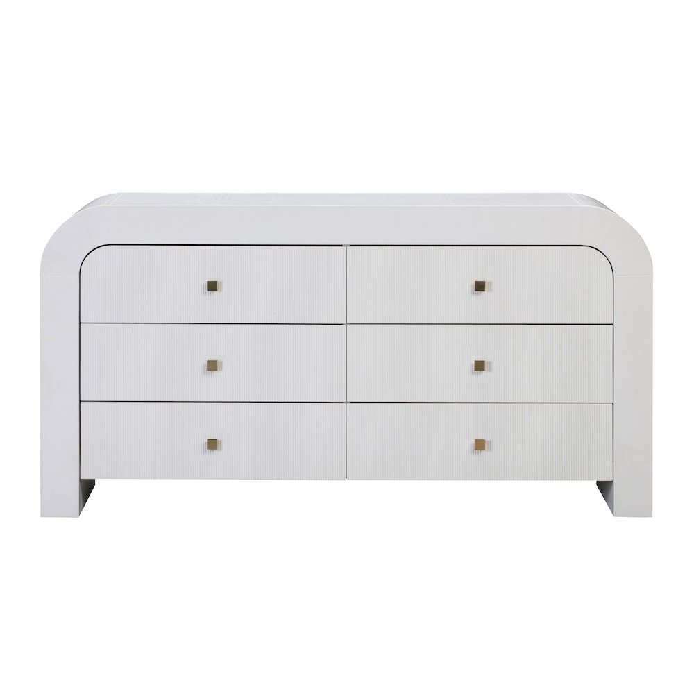 Hump 6 Drawer White Dresser. Picture 3