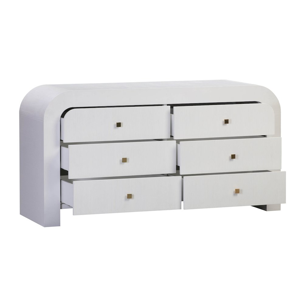 Hump 6 Drawer White Dresser. Picture 4