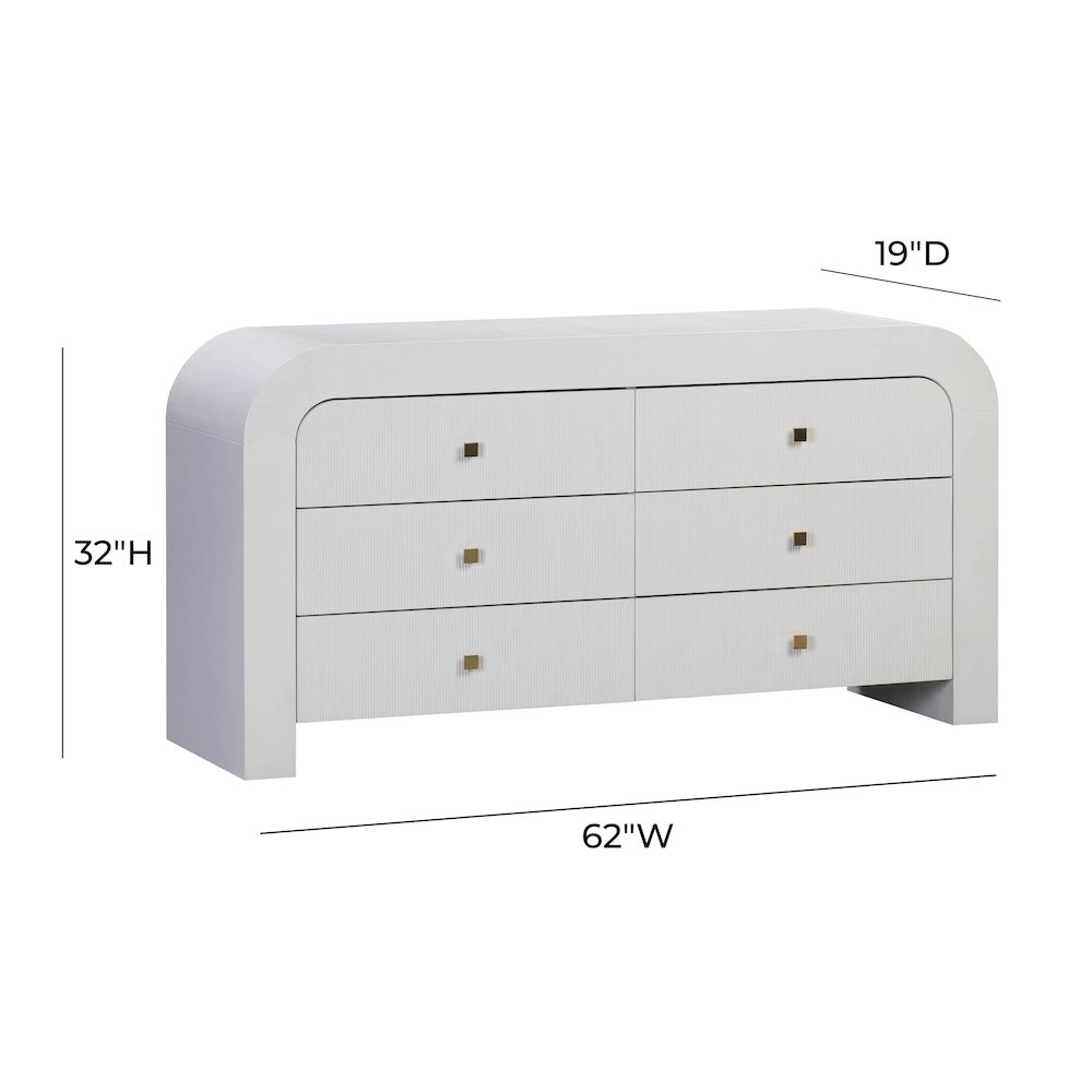 Hump 6 Drawer White Dresser. Picture 7
