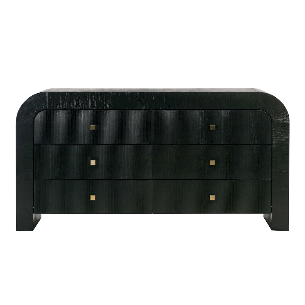 Hump 6 Drawer Black Dresser. Picture 3