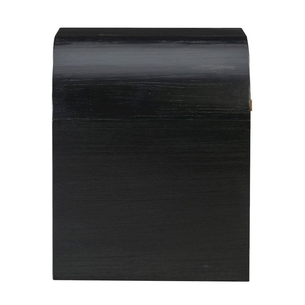 Black Nightstand With 1 Drawer And Rounded Frame, Small Bedside Table Design. Picture 6