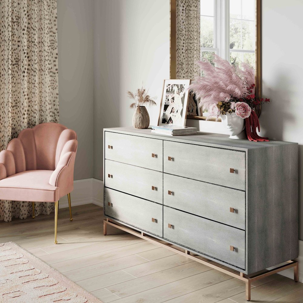 Pesce Shagreen 6 Drawer Dresser. Picture 2
