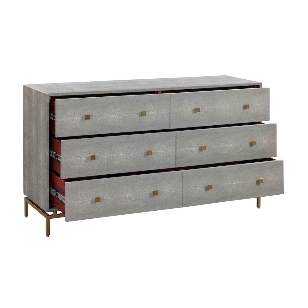 Pesce Shagreen 6 Drawer Dresser. Picture 4