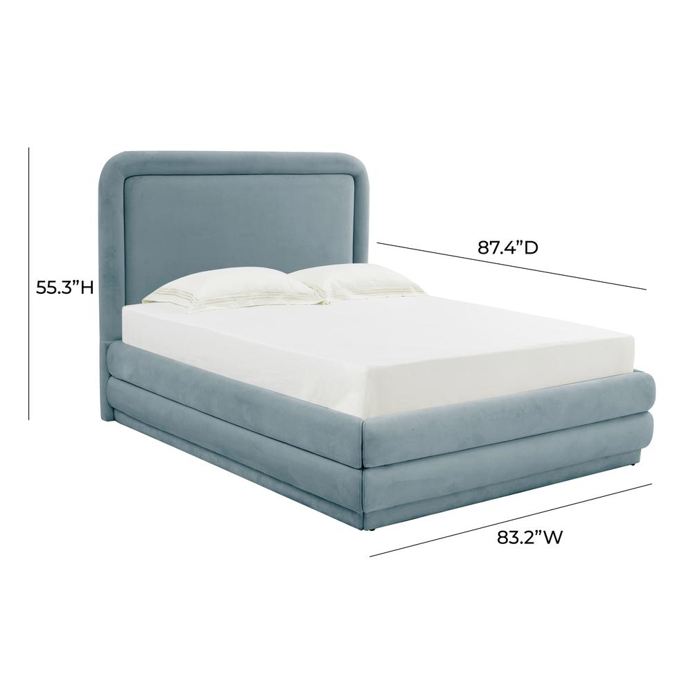 Briella Bluestone Velvet Bed in King. Picture 7