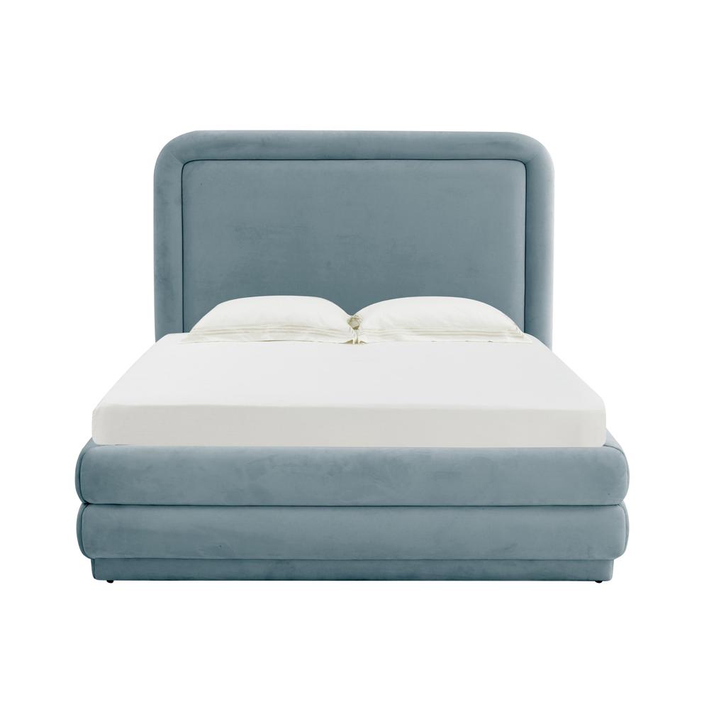 Briella Bluestone Velvet Bed in Queen. Picture 2