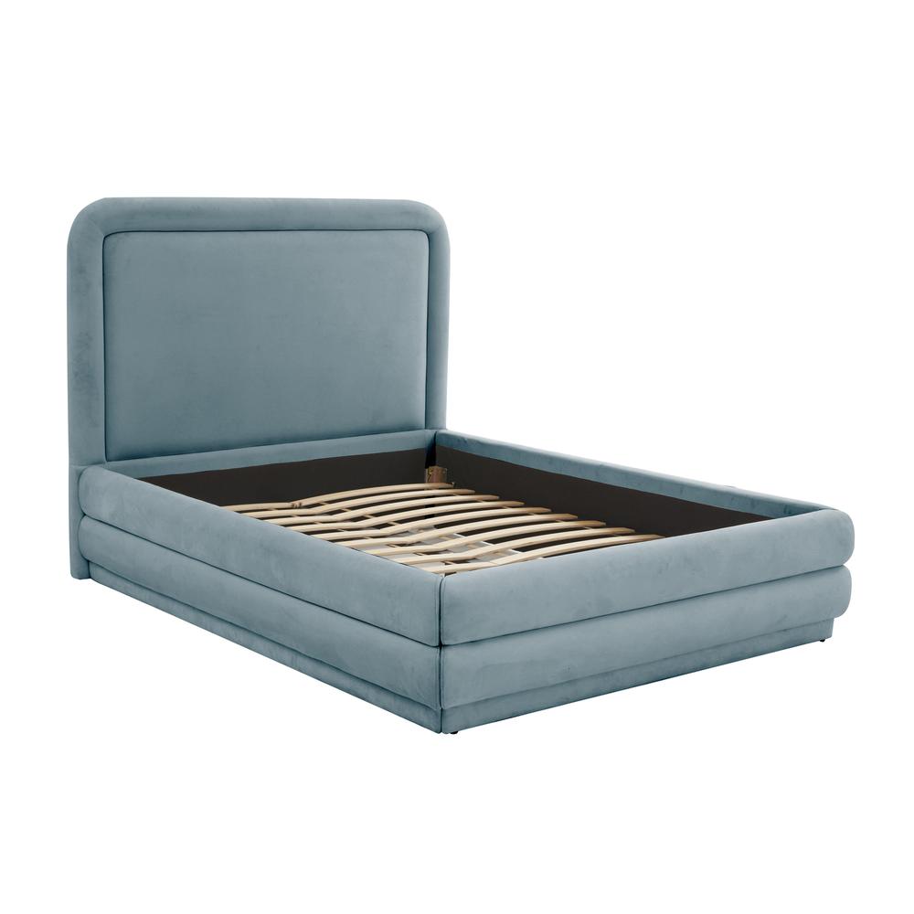 Briella Bluestone Velvet Bed in Queen. Picture 3