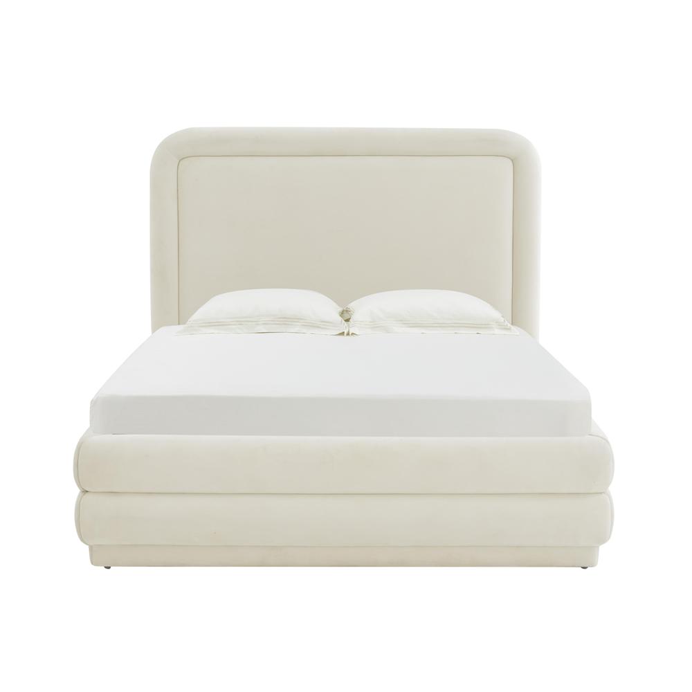 Briella Cream Velvet Bed in Full. Picture 2