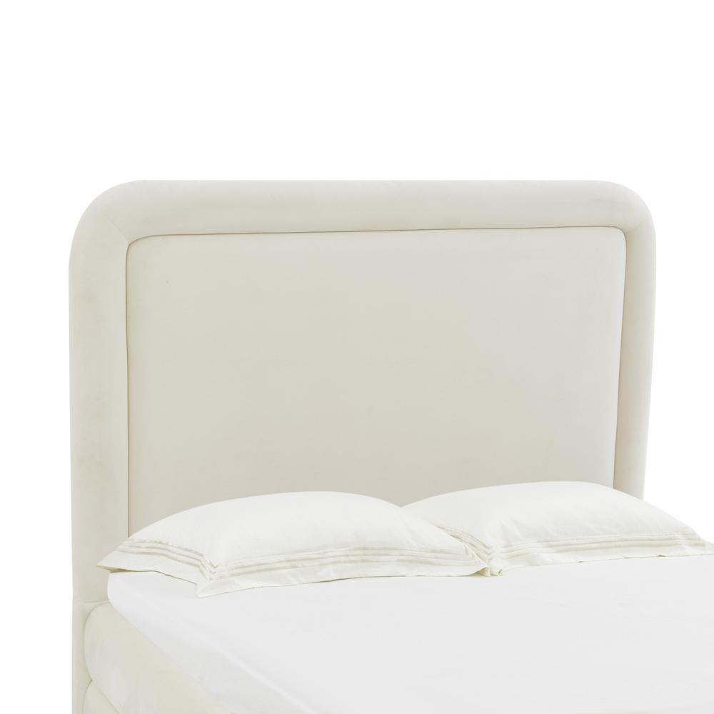 Briella Cream Velvet Bed in Full. Picture 4