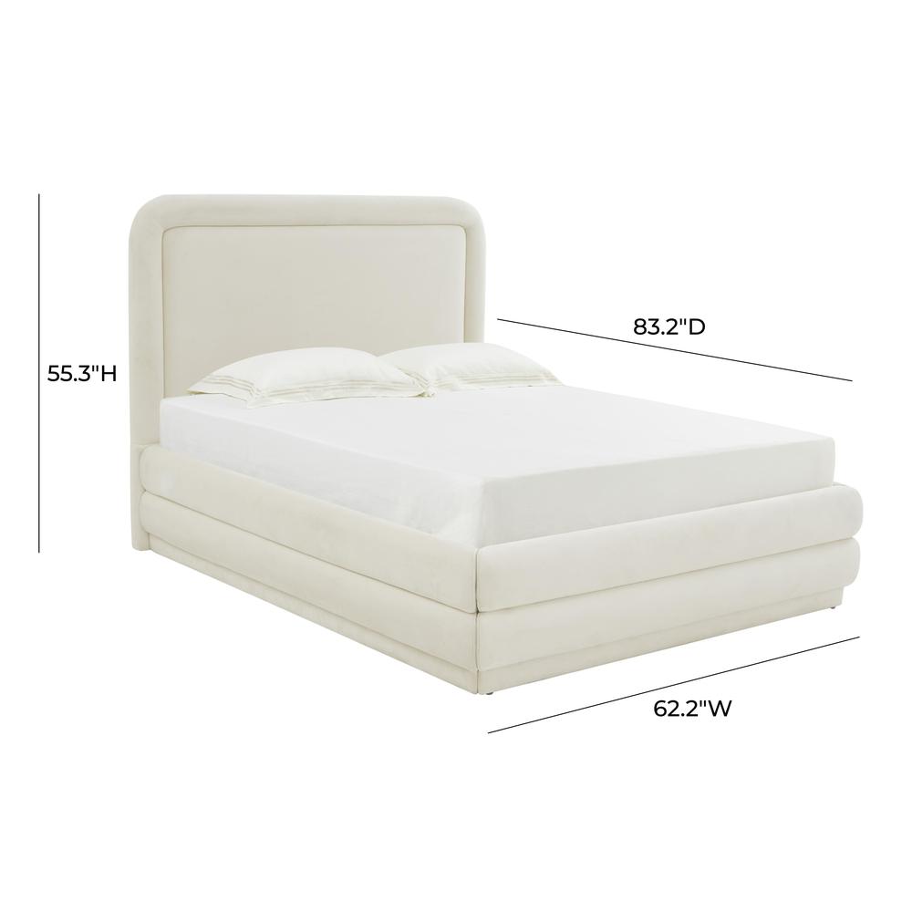 Briella Cream Velvet Bed in Full. Picture 5