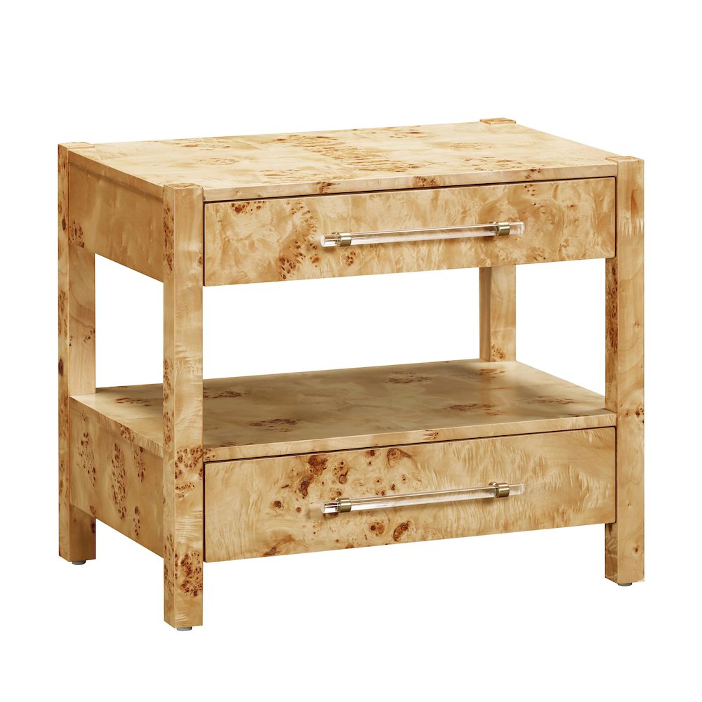 Brandyss Natural Burl Nightstand. Picture 1