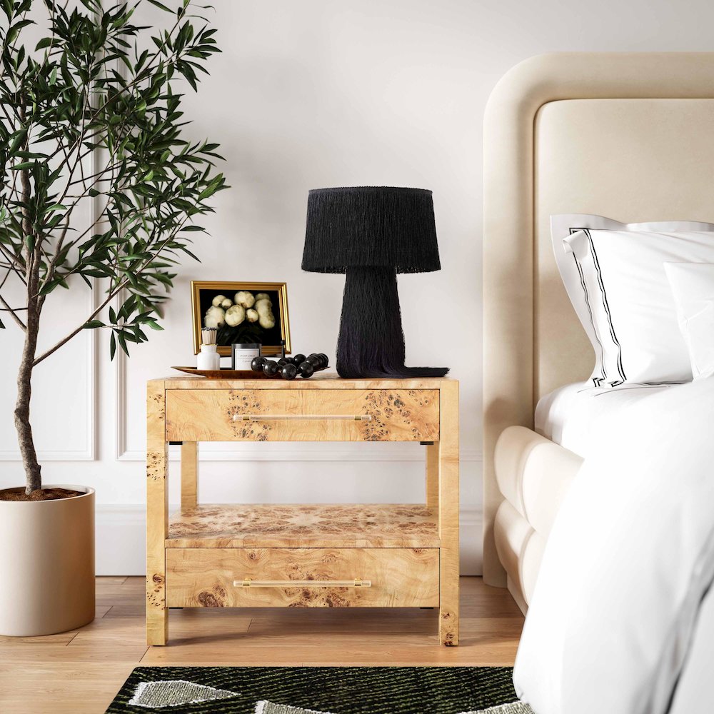 Brandyss Natural Burl Nightstand. Picture 2